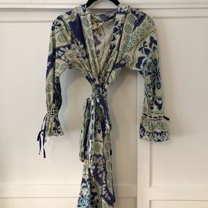 Anthropologie Lilka paisley hooded bathrobe